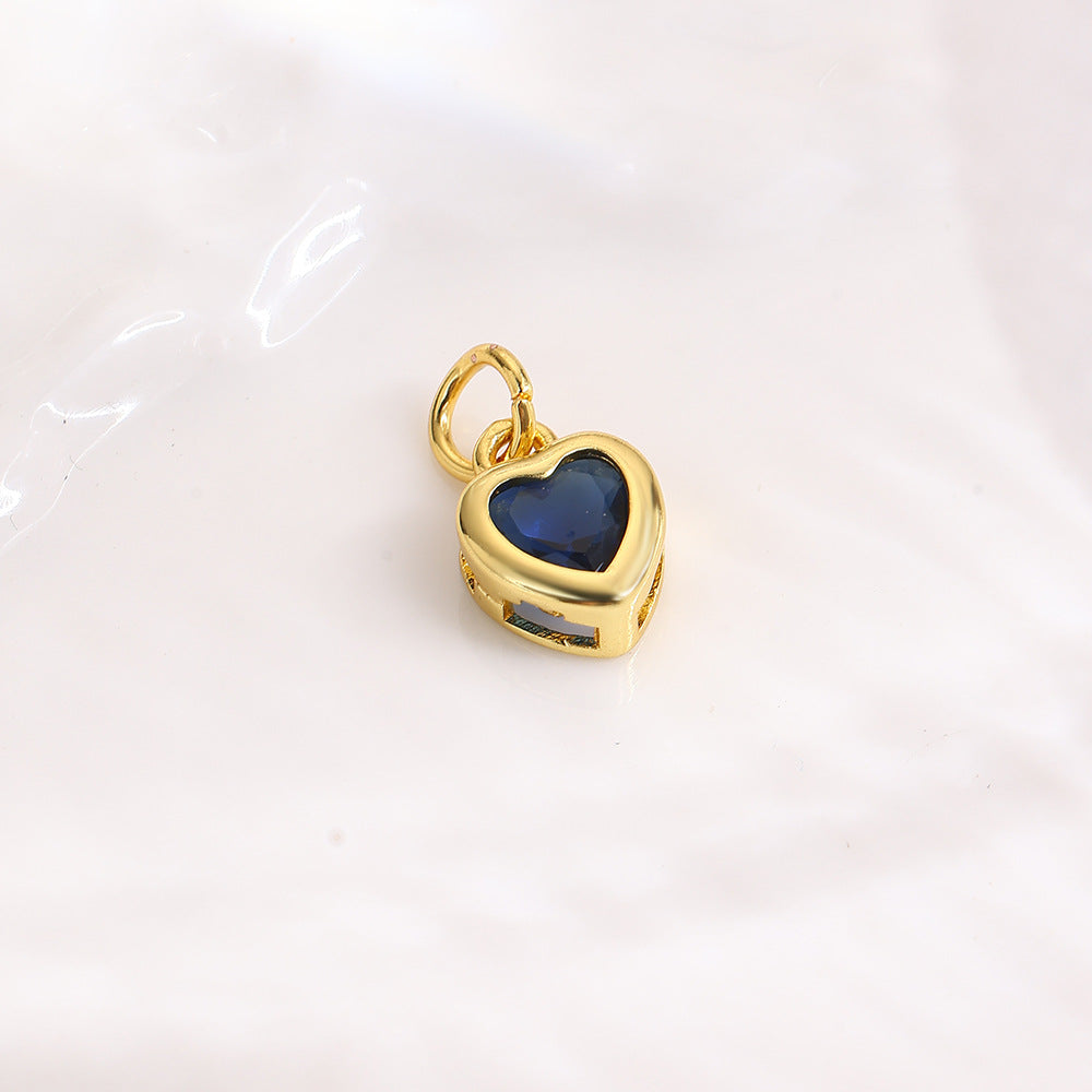 Wholesale Colorful zircon copper heart pendant