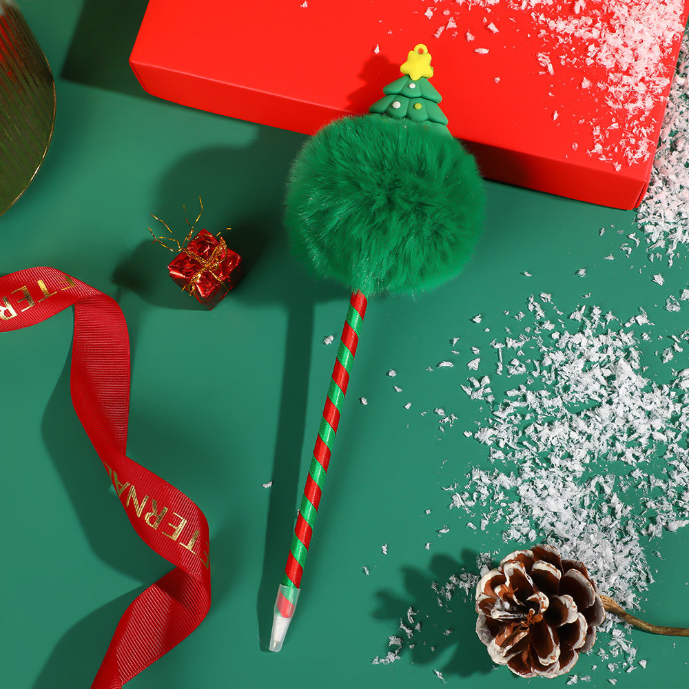 Wholesale Christmas stationery ballpoint pen Christmas snowman plush pen
