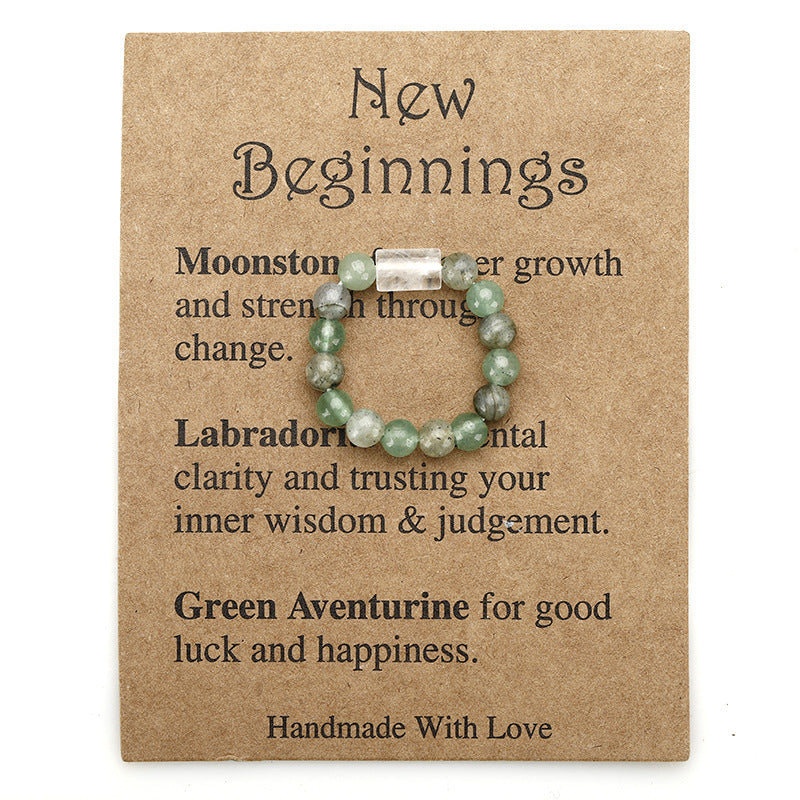 Wholesale Natural Stone Beaded Elastic Ring Handmade Bracelet