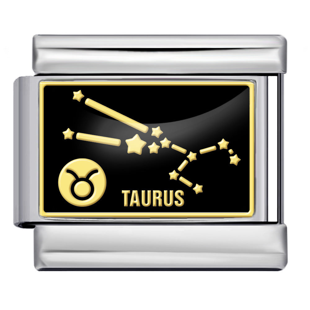 Wholesale  Italian module 12 constellations titanium steel welding DIY  bracelet