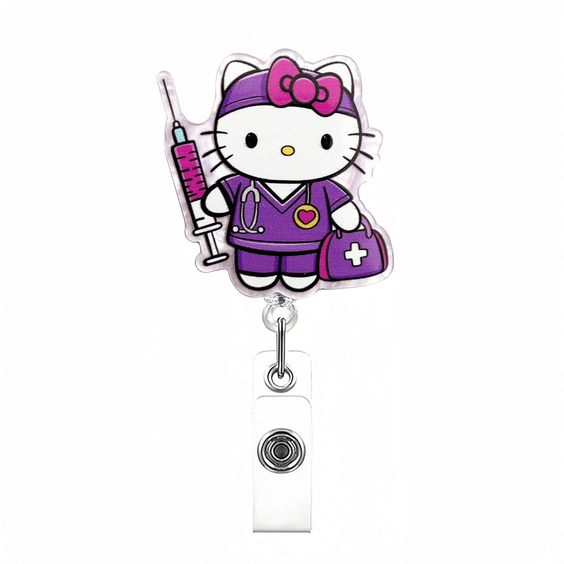 Wholesale Cute Cat Nurse Cartoon Badge Reels Keychains ACCVIP