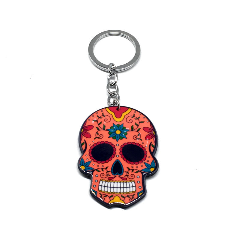 Wholesale Halloween Colorful Acrylic Skull Keychains ACC-KC-Yiyan002