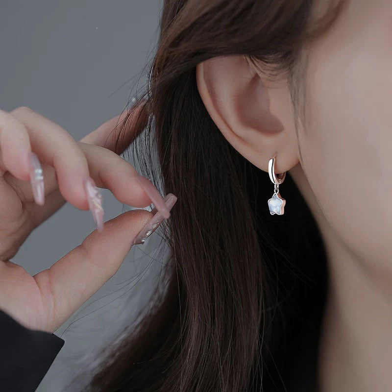 Wholesale S925 sterling silver colorful star earrings