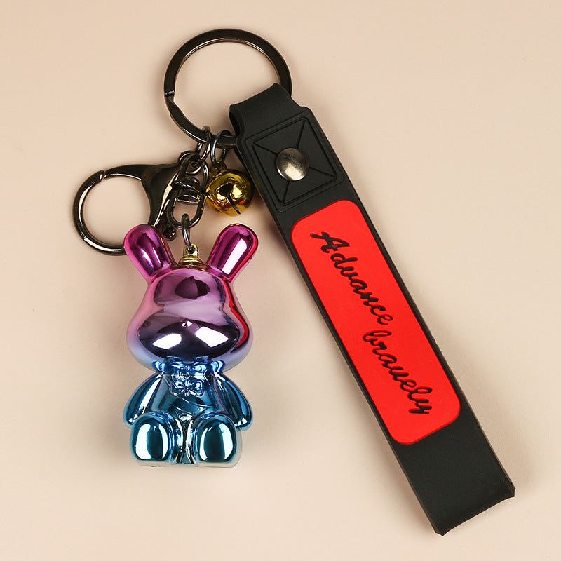 Wholesale Cartoon Gradient Colorful Sitting Bunny Keychains ACC-KC-HongAo008