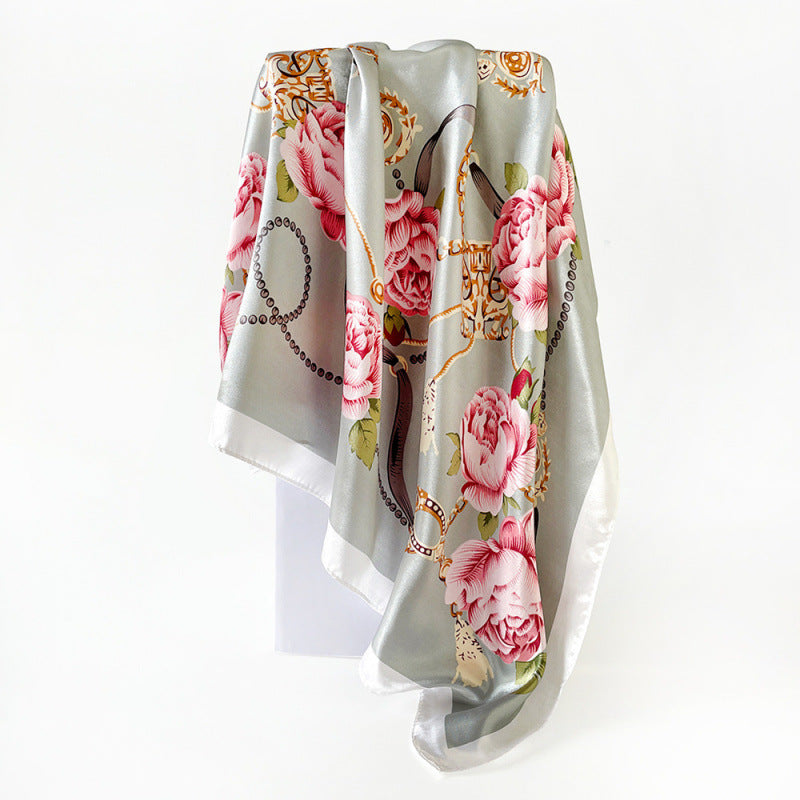 Wholesale 90cm Silk Scarf Satin Turban Silk Scarf