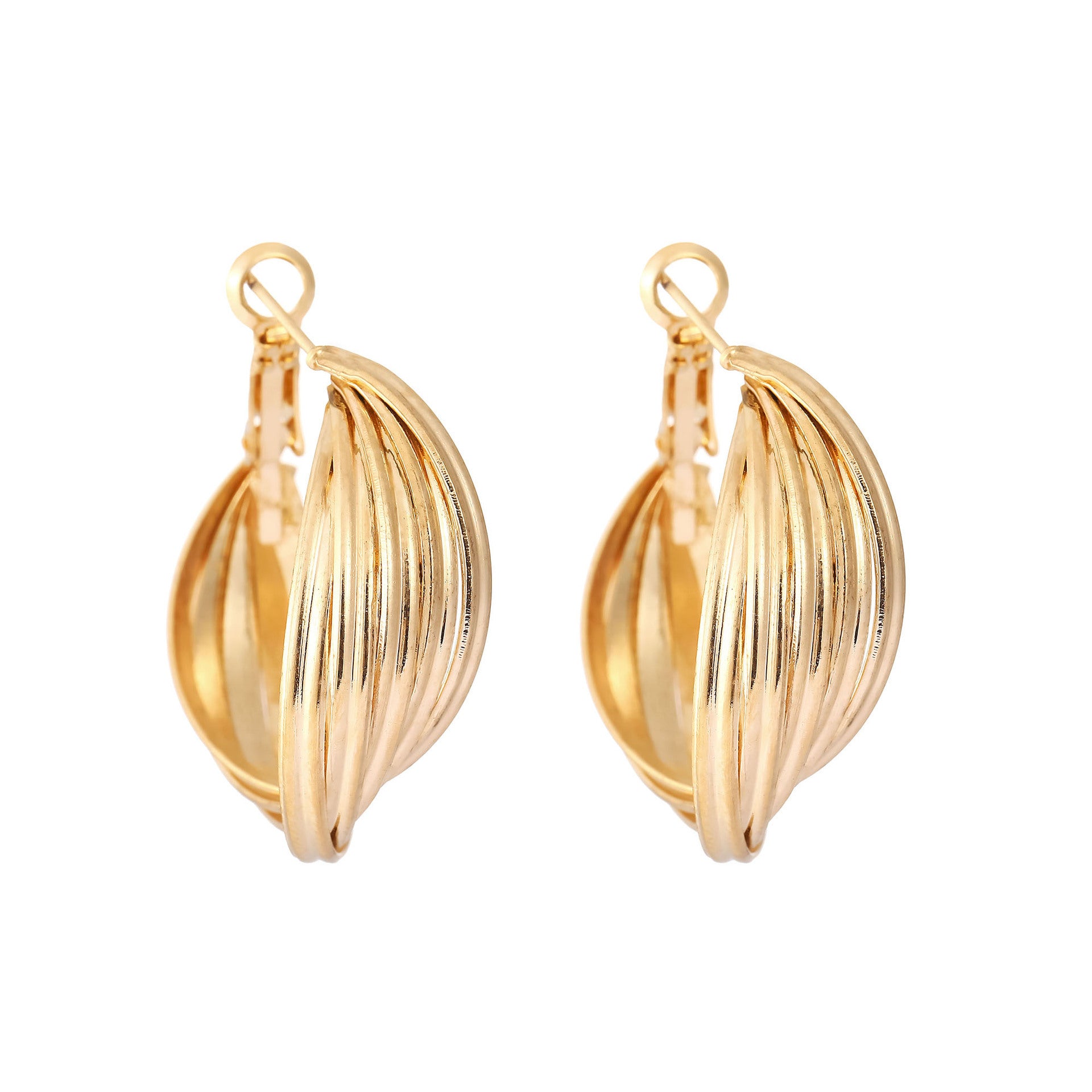 Wholesale Twist Earrings Gold C Shape Earrings