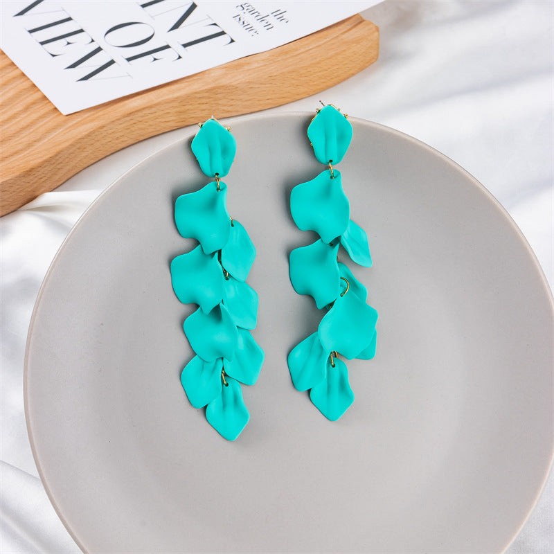 Wholesale Petal Leaf Tassel Earrings