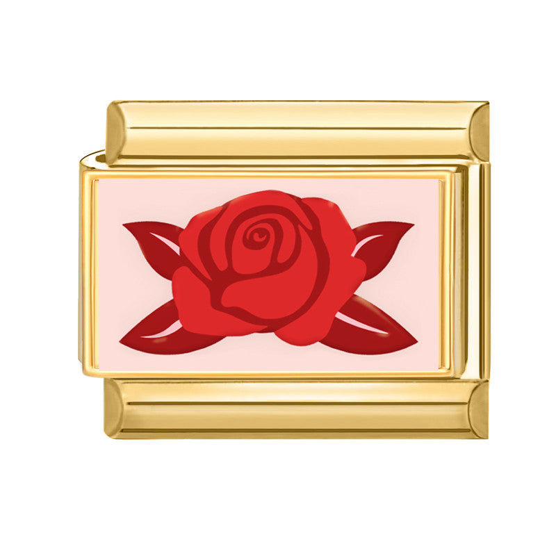 Wholesale Italian Charm Bracelet 9mm DIY Splicing Rose Pink Series Stainless Steel Composable Bracelet