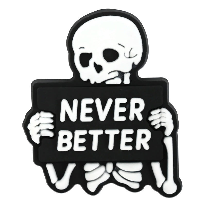 Wholesale Random 100pcs  skull cartoon clogs  PVC Soft Rubber Shoe Buckle Decoration