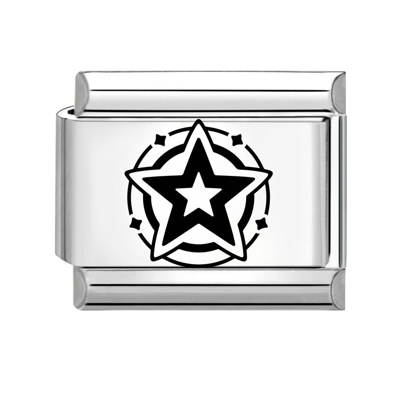 Wholesale 9mm Italian Charm Starter Bracelets DIY Black and white Creative Stainless Steel Composable Bracelet