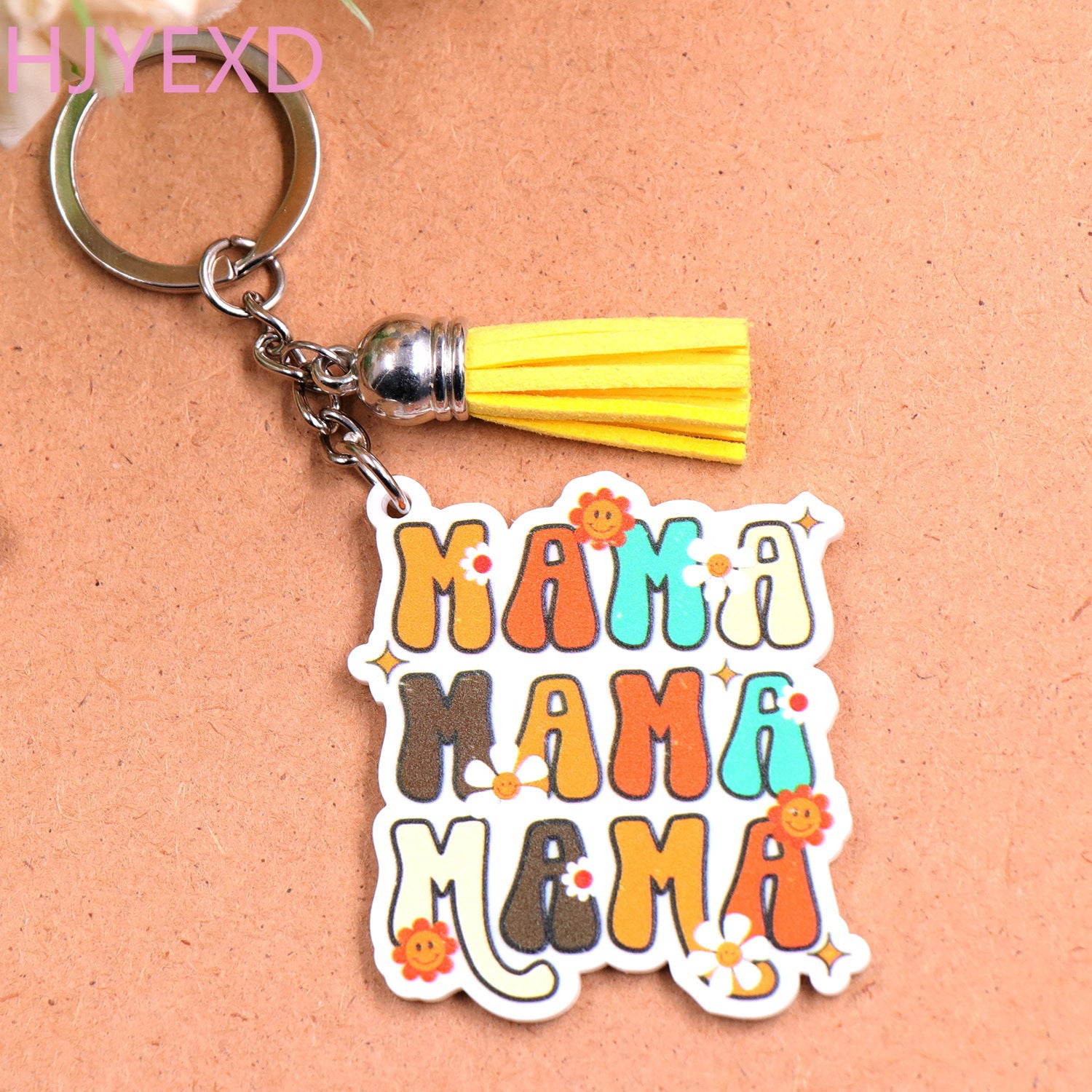 Wholesale 10pcs MAMA Mother's Day Gift Floral Acrylic Keychain Creative Keychain ACC-KC-XiaoYan010