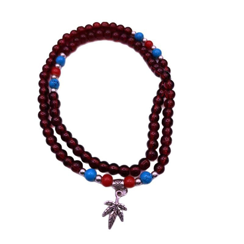Wholesale Fashion Glass Bead Bracelet,  Ethnic Style Three-Ring Strand,  Travel Souvenir Jewelry Accessory