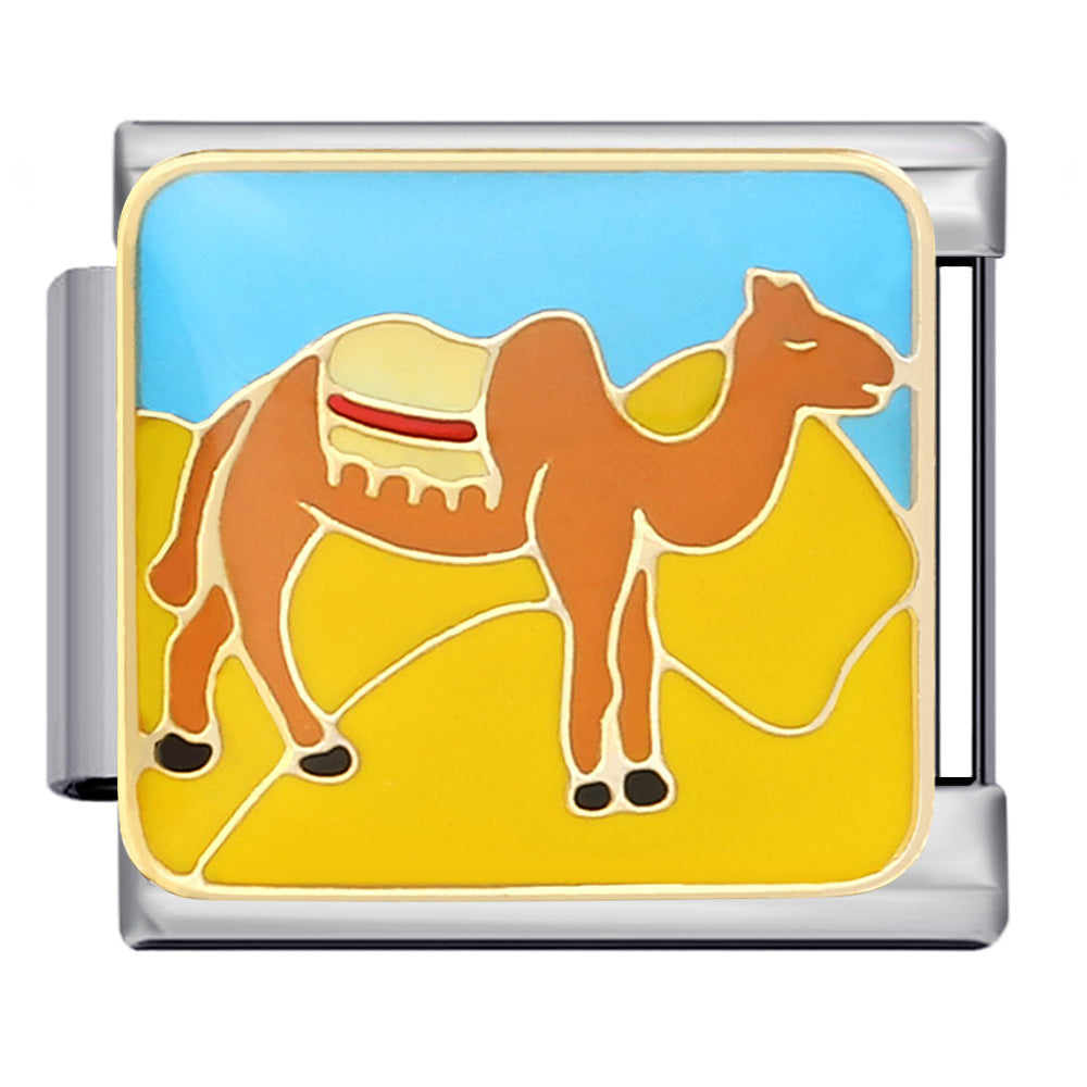 Wholesale Italian Charm Bracelet 9mm DIY Splicing Removable Arabic Culture Stainless Steel Composable Bracelet