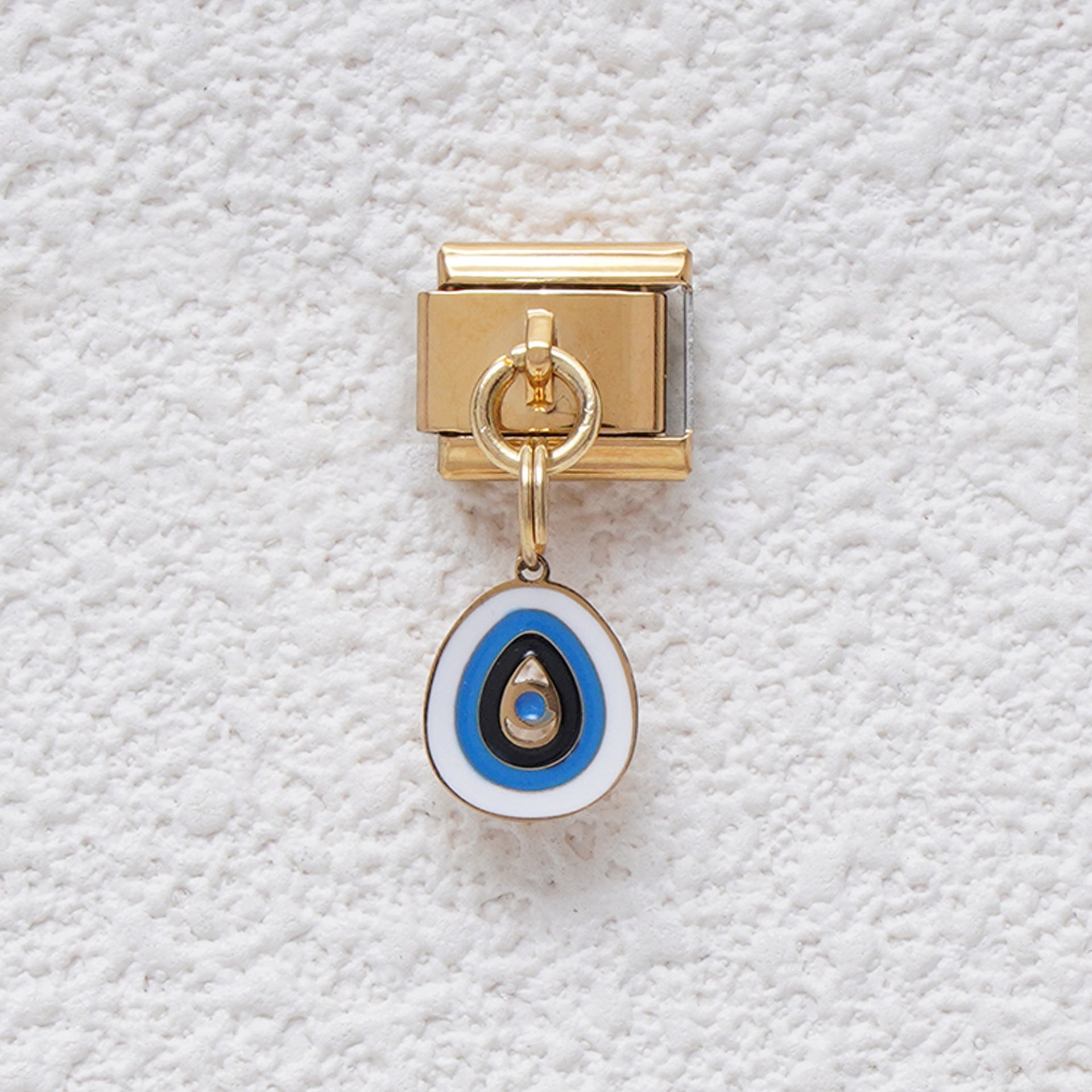 Wholesale Italian Charm Bracelet 9mm DIY Splicing Blue Eye Pendant Stainless Steel Composable Bracelet