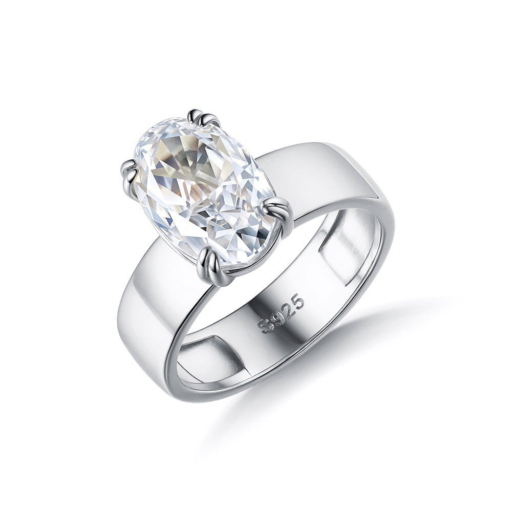 Wholesale Ice Cut Zircon Geometric Ring 925 Silver Women S Stackable Wedding Band Fashion Jewelry Accessory For Boutique Resale And Everyday Wear