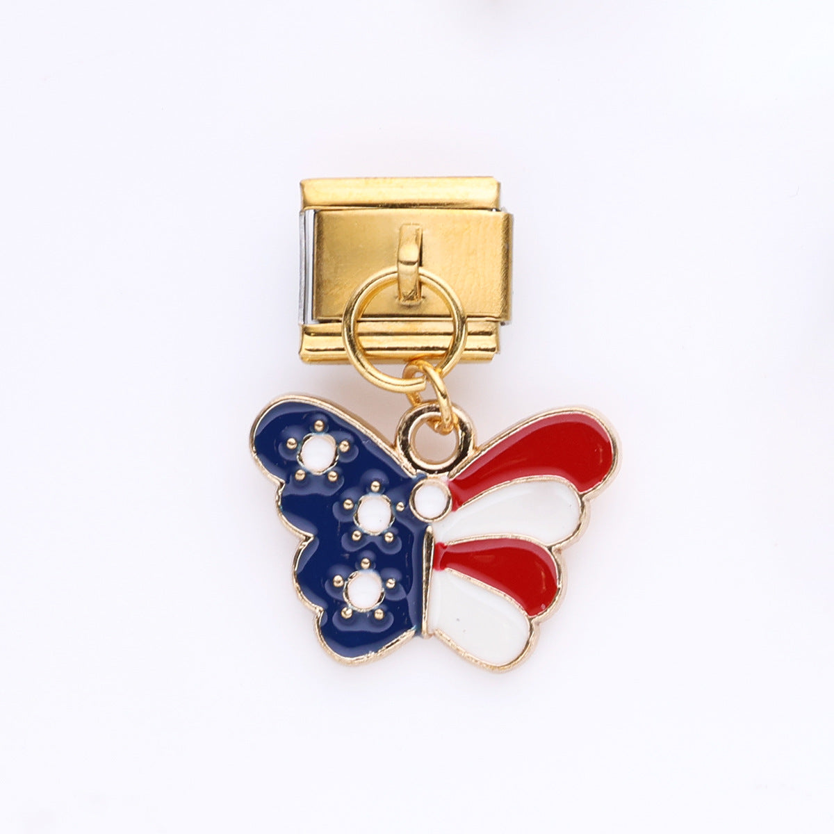 Wholesale 10pcs Italian Charm Bracelet 9mm DIY Splicing American Flag Series Stainless Steel Composable Bracelet