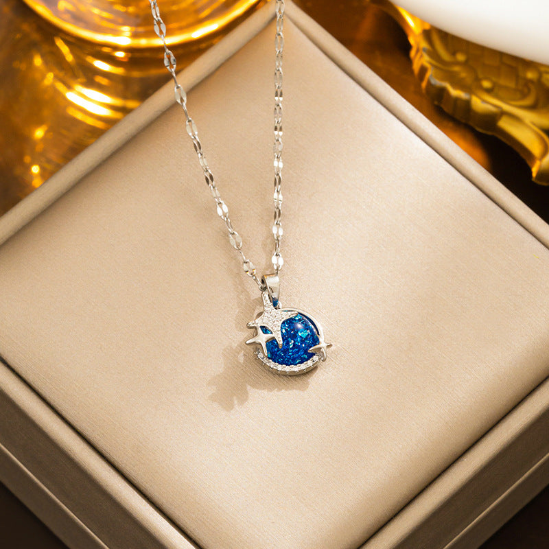 Wholesale Titanium Steel Necklace Planet Starry Sky Necklaces Clavicle Chain ACC-NE-Kucai002