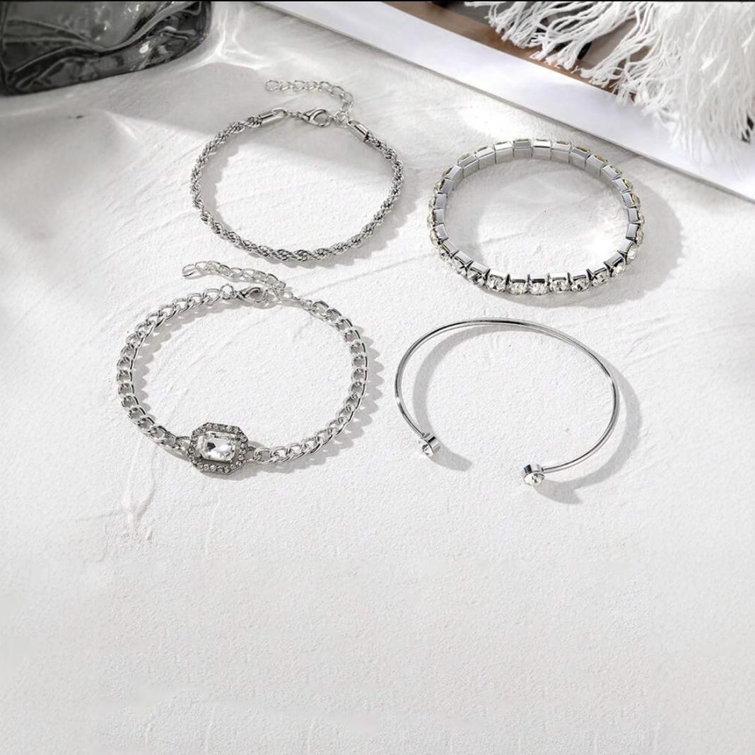 Wholesale Gold Twisted Chain Bracelets Geometric Punk Style Fashion Accessory