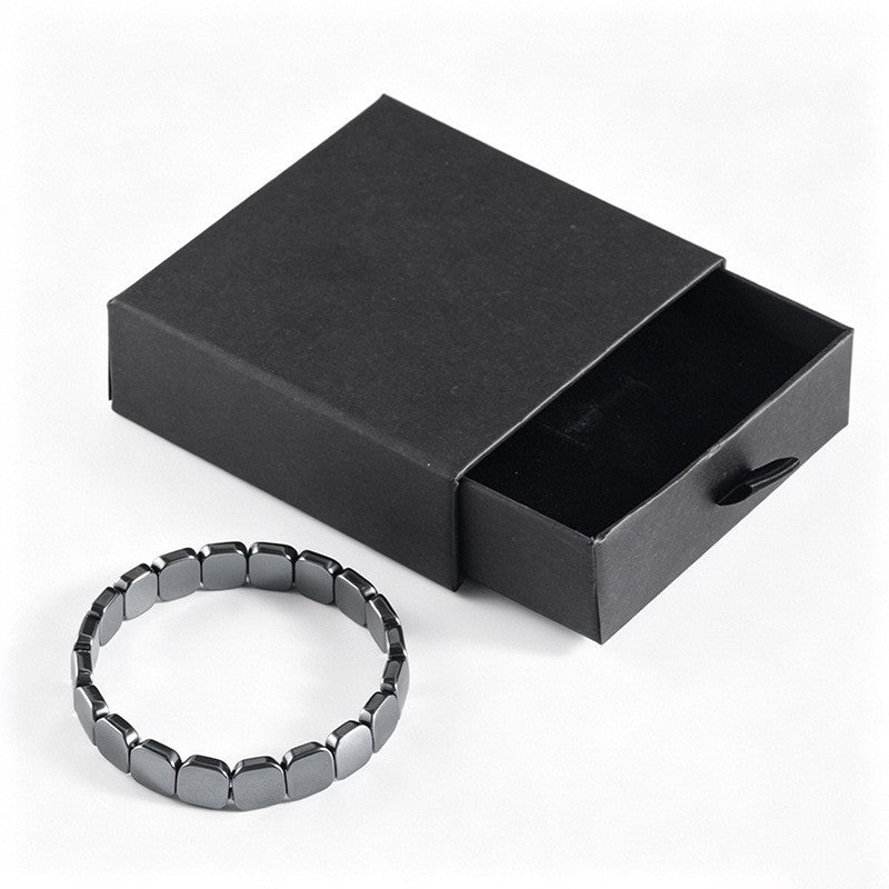 Wholesale Geometric Black Jade Beaded Bracelet,  Unisex Elastic Fashion Accessory