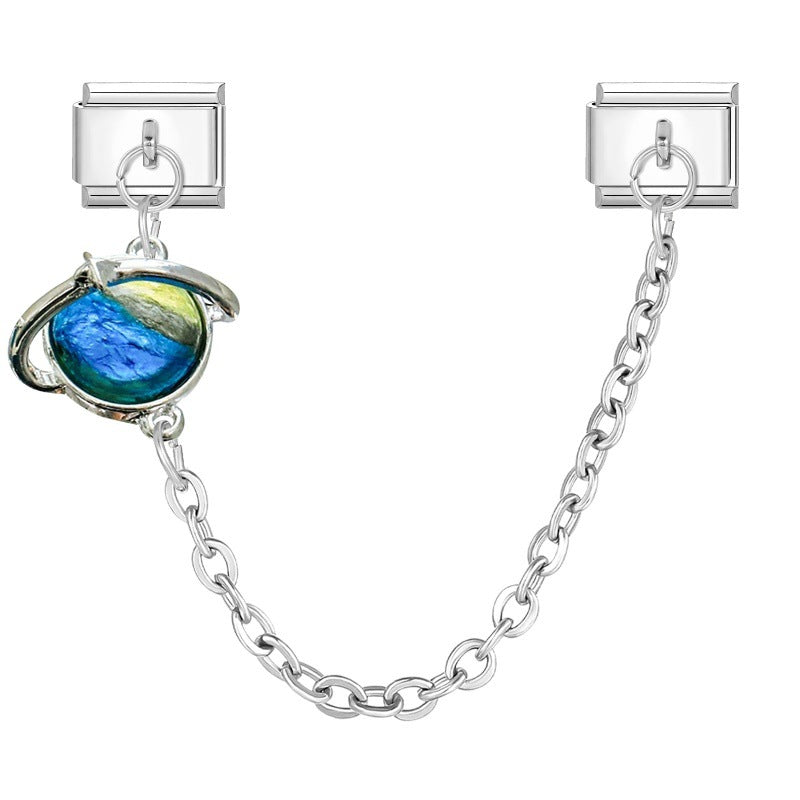 Wholesale 9mm Italian Charm Starter Bracelets DIY Double Hanger Stainless Steel Composable Bracelet