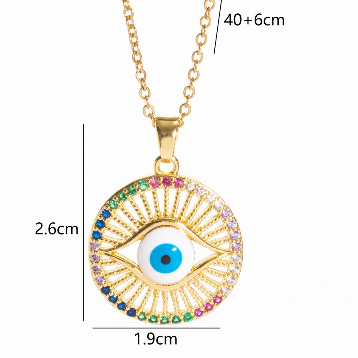 Wholesale Evil Eye Geometric Pendant Necklace,  Unisex Fashion Accessory,  Gift for Casual or Party Wear