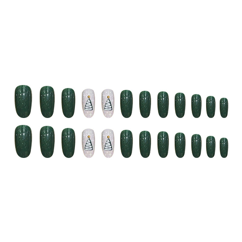 Wholesale 24 Pieces/box Christmas Press-on Nails Kits Nail Stickers ACC-NS-FengLi010
