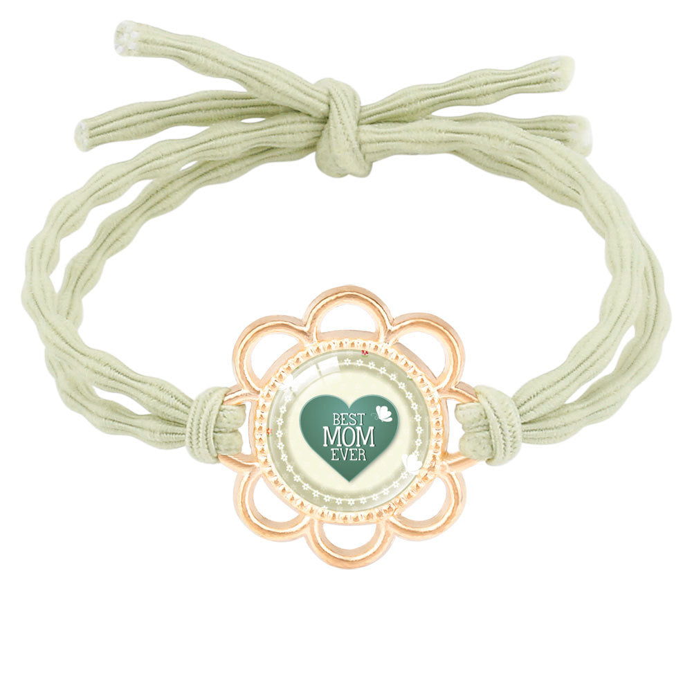 Wholesale mother's day jewelry hair rope bracelet dual-purpose alloy Mom