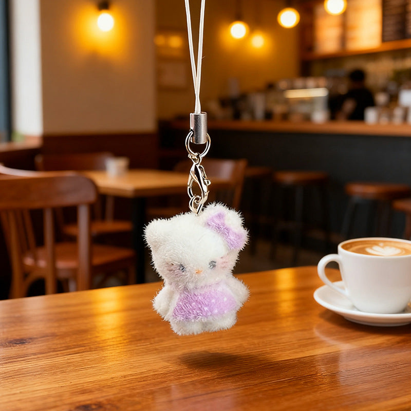 Wholesale Resin flocked cute 3D keychain
