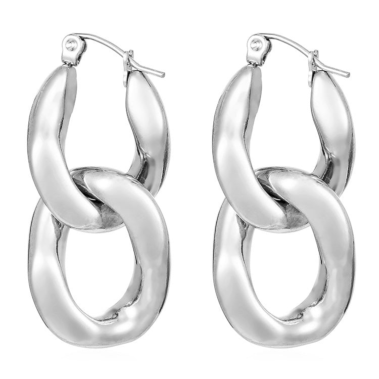 Wholesale 18K Stainless Steel Stitching Texture Earrings ACC-ES-MuShan040