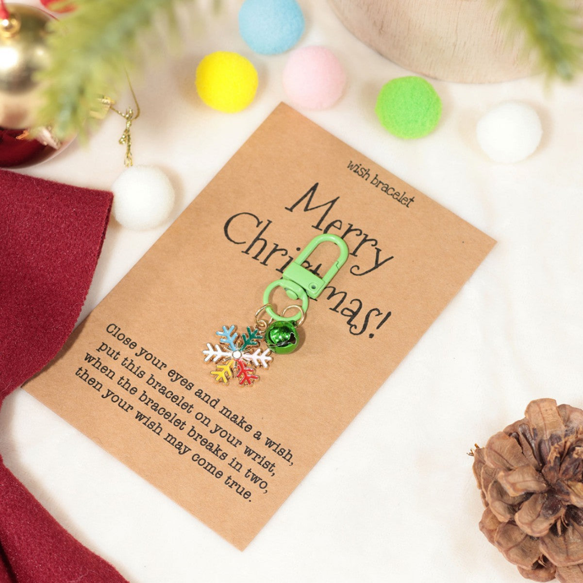 Wholesale Christmas cartoon bell old man snowflake keychain