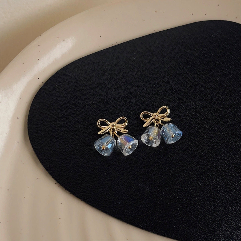Wholesale Blue Crystal bell earrings