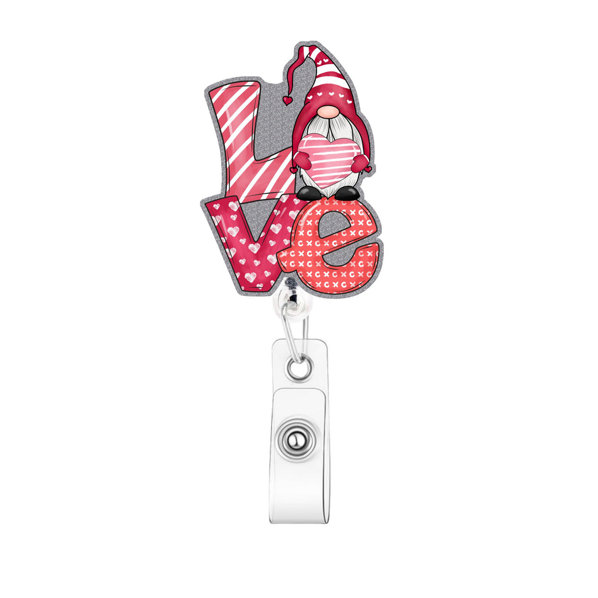 Wholesale retractable acrylic Valentine' s Day Badge Reels