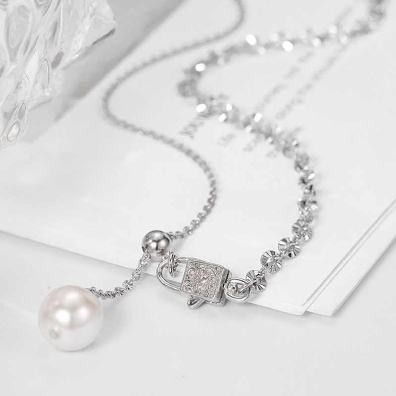 Wholesale Adjustable S925 Sterling Silver Necklace  Versatile Sunflower Lockbone Chain