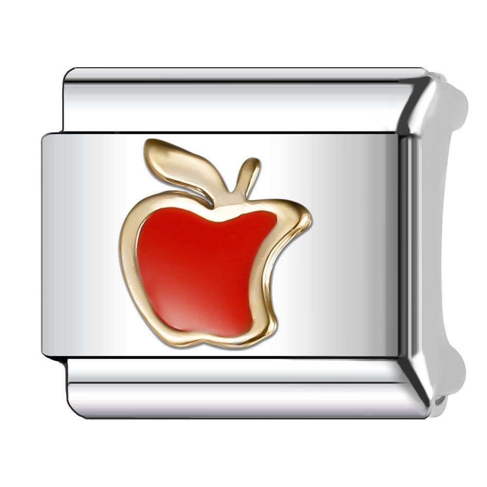 Wholesale Italian Charm Bracelet 9mm DIY Splicing Gold Chess Series Stainless Steel Composable Bracelet