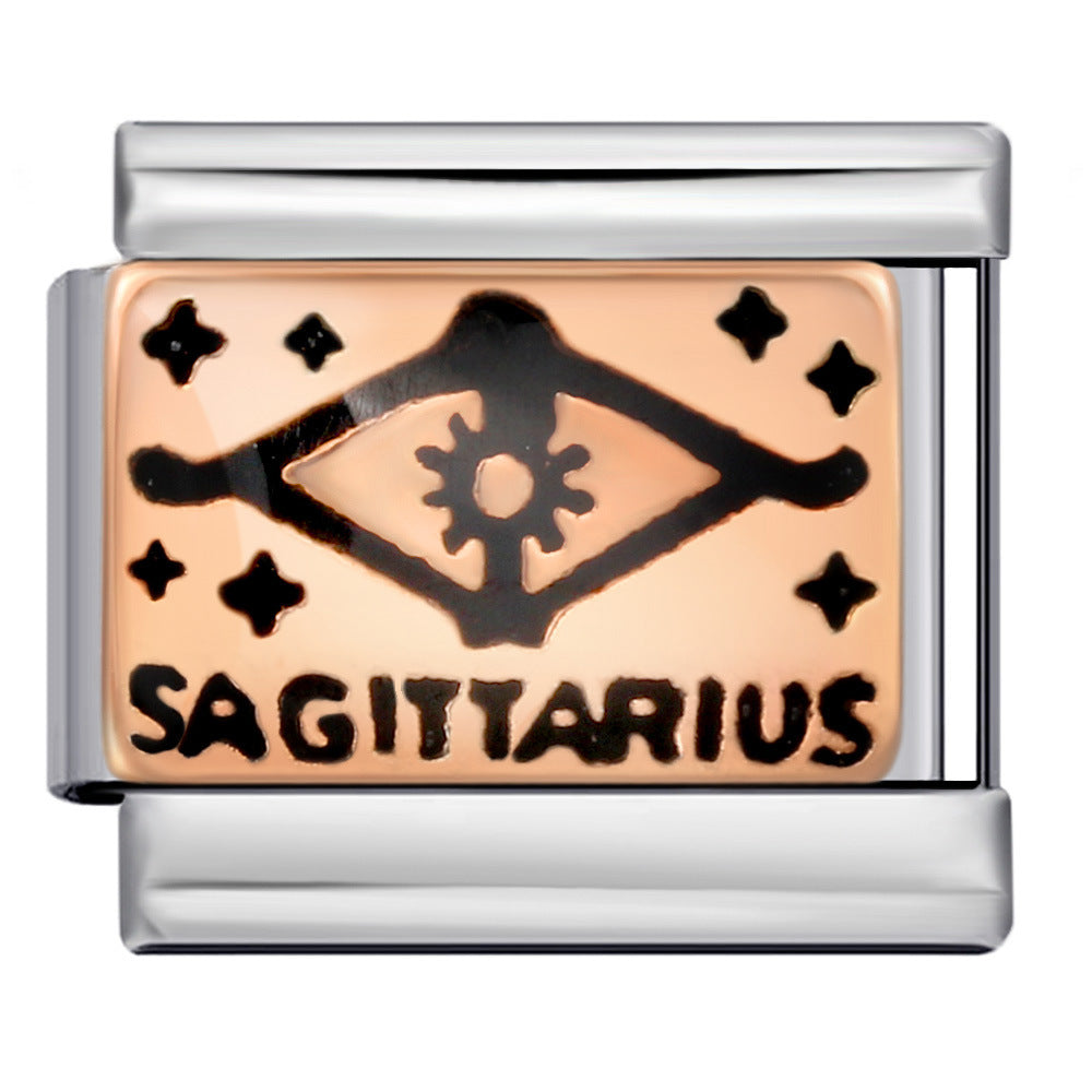 Wholesale Italian Charm Bracelet 9mm DIY Splicing Removable 12 Constellation Stainless Steel Composable Bracelet