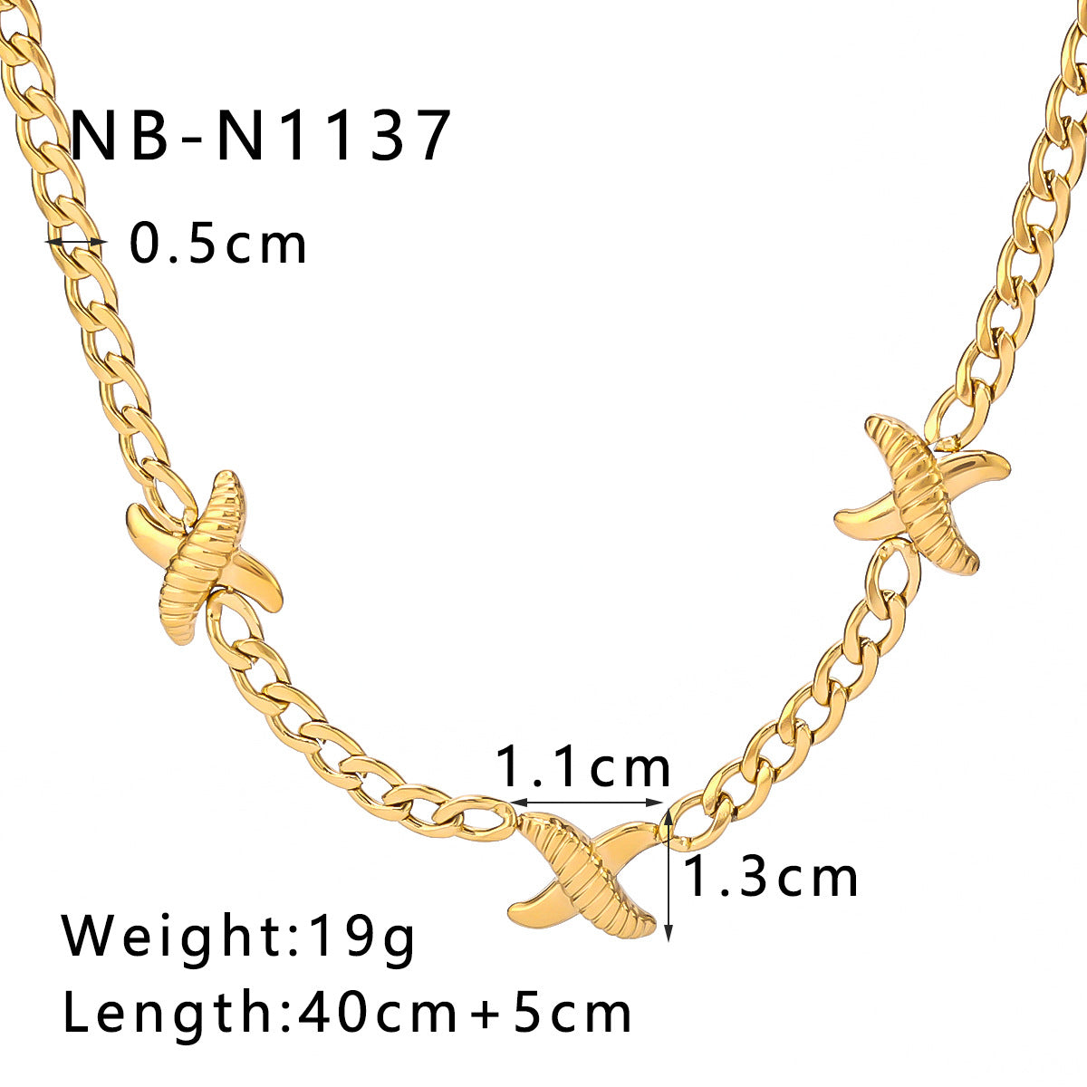 Bracelet de collier à chaîne épais en or en acier inoxydable en gros