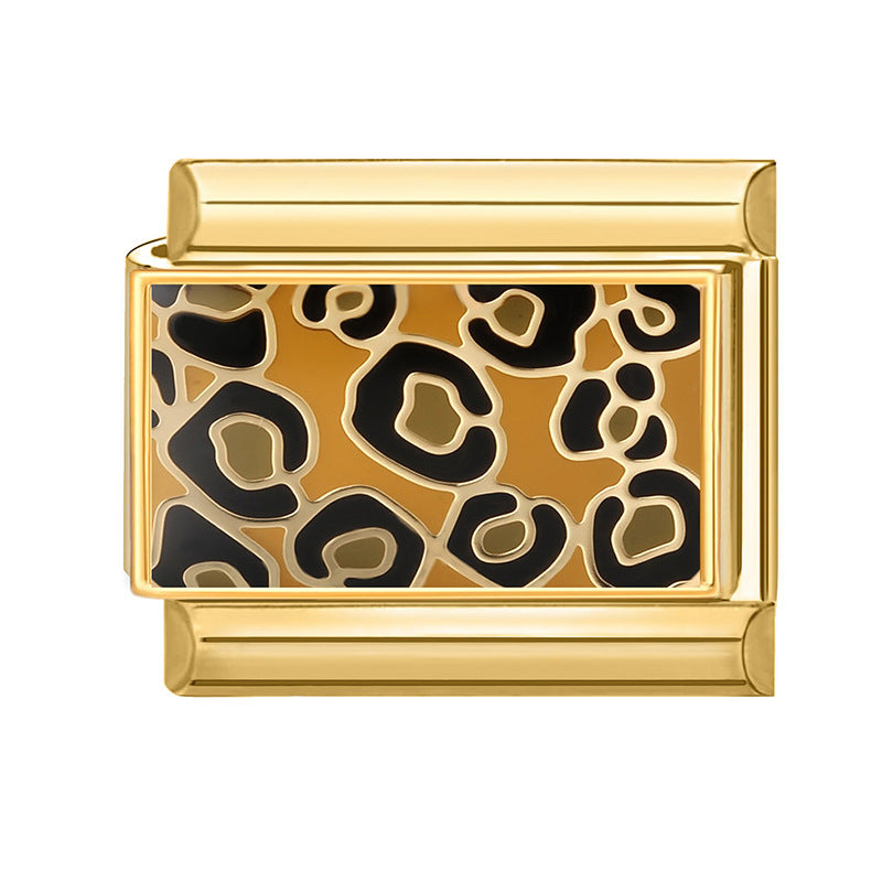Wholesale Leopard Pattern DIY Modular Bracelet Accessories Alloy Plated Fashion Accessory for Boutique Resale