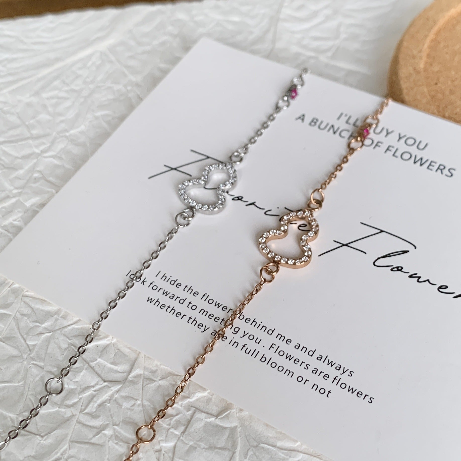 Wholesale Chic Gourd Bracelet For Women Titanium Steel Gold Tone Hollow Out Diamond Encrusted Stackable Design Jewelry Accessory Gift And Resale
