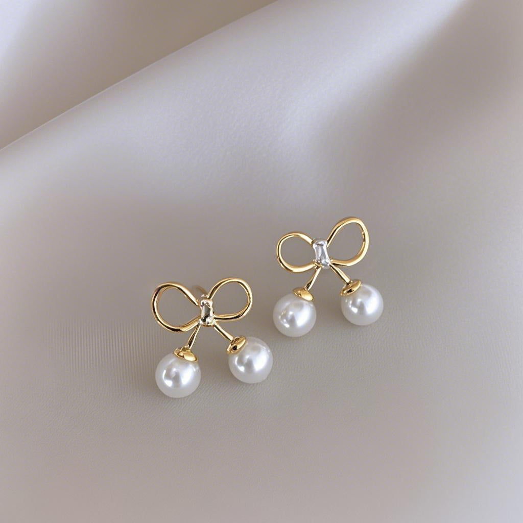 Wholesale Bow Pearl Earrings