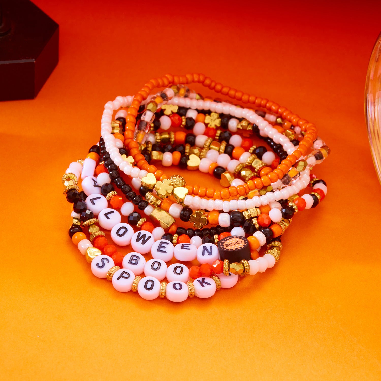 Wholesale  Bat Pumpkin  Beaded Bracelet