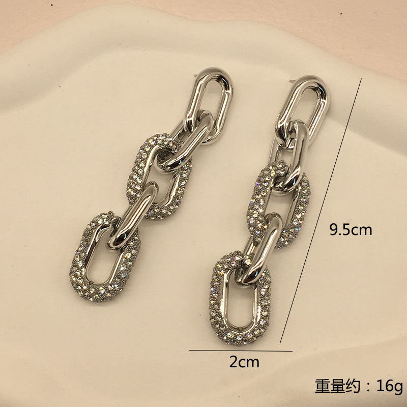 Wholesale Luxury Style Chain Rhinestone Earrings ACC-ES-KangD007