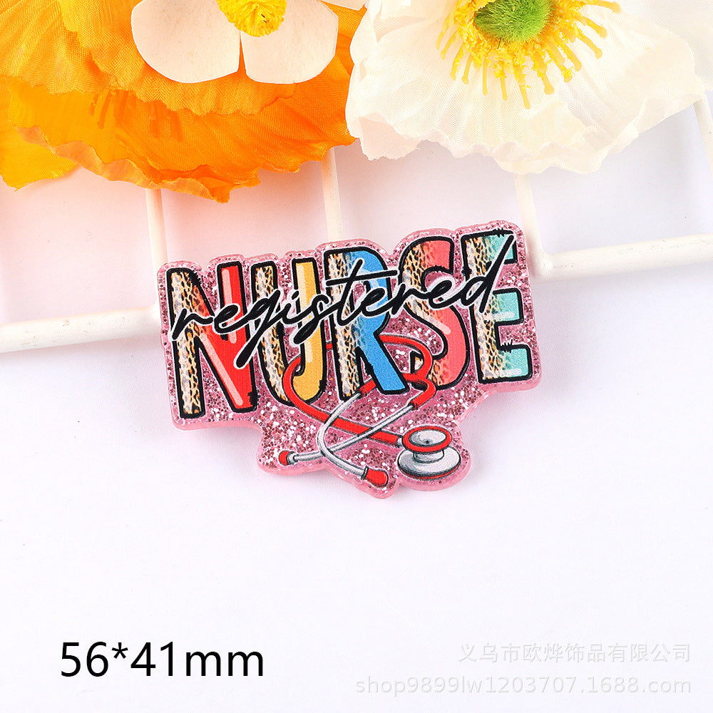 Wholesale 10PCS DIY Acrylic Loose Cute Cartoon Brooch Flatback