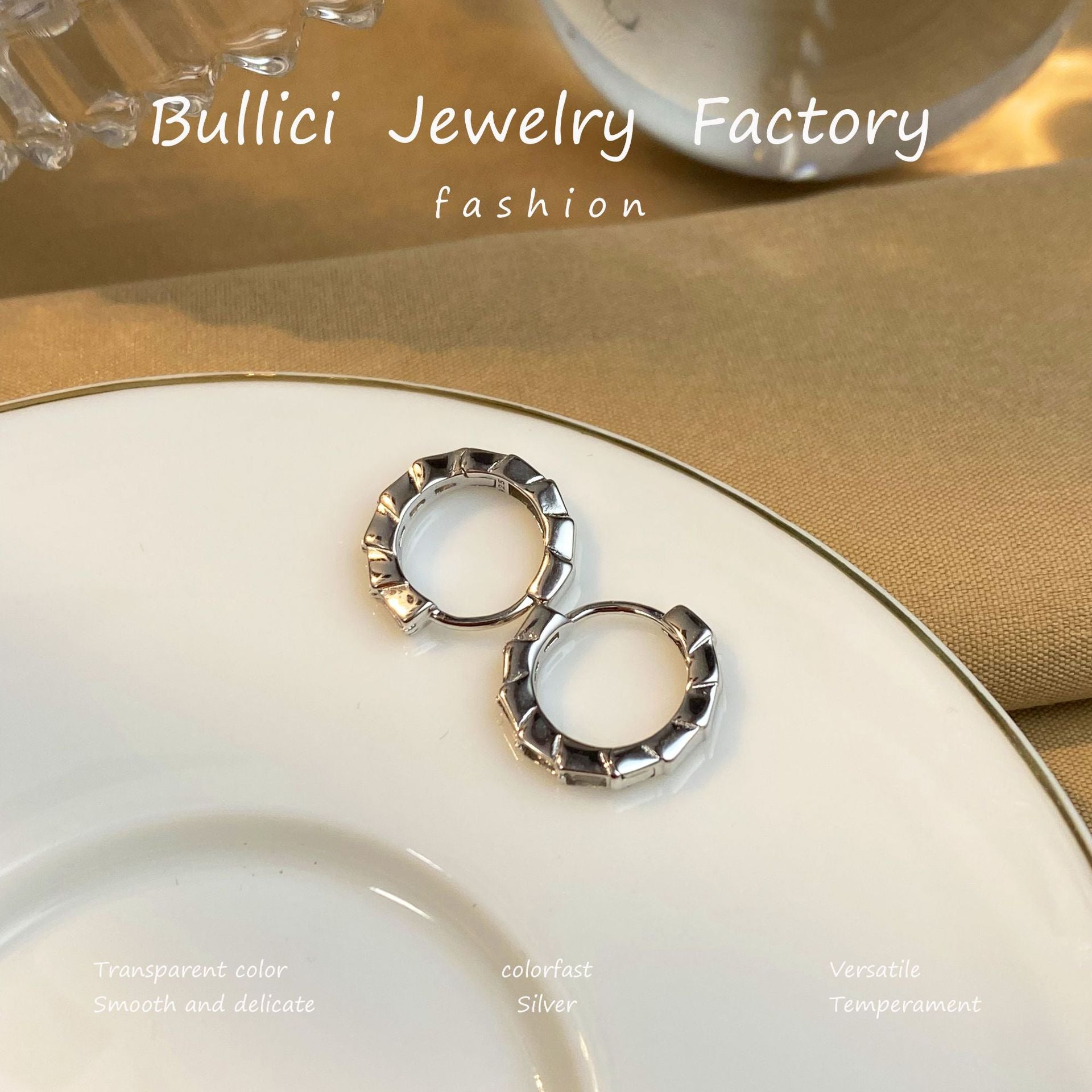 Wholesale  S925 Sterling Silver Earrings Women's Snake Bone Full Diamond Earrings