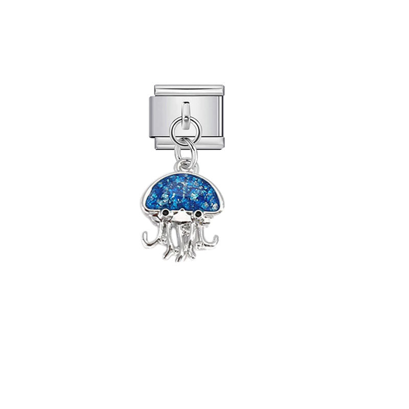 Wholesale Ocean Themed Italian Style DIY Pendant and Bracelet Kit Sweet Painted Stainless Steel Fashion Accessory for Everyday Wear