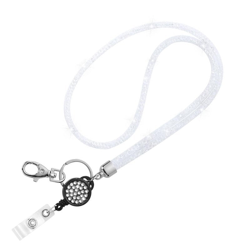 Wholesale Fishnet Rhinestone Lanyard Crystal Card Holder Lobster Keychain ACC-KC-LingYu001