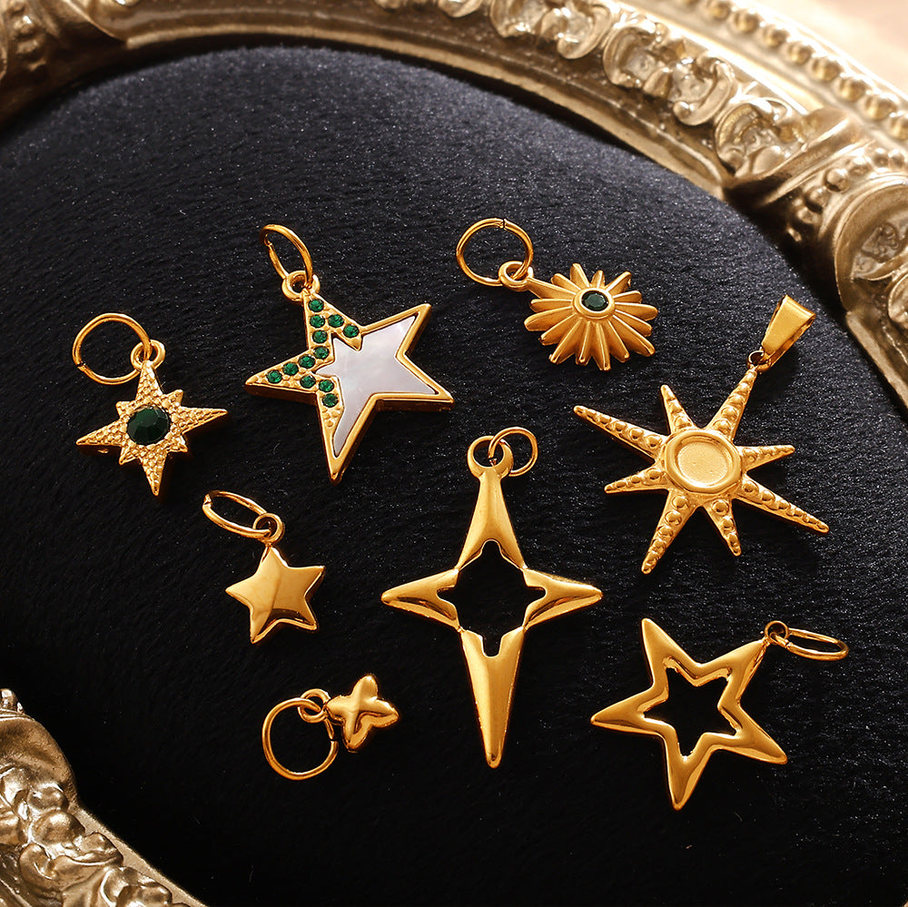 Wholesale Personalized Creative Ins Diamond Star Stainless Steel Pendant
