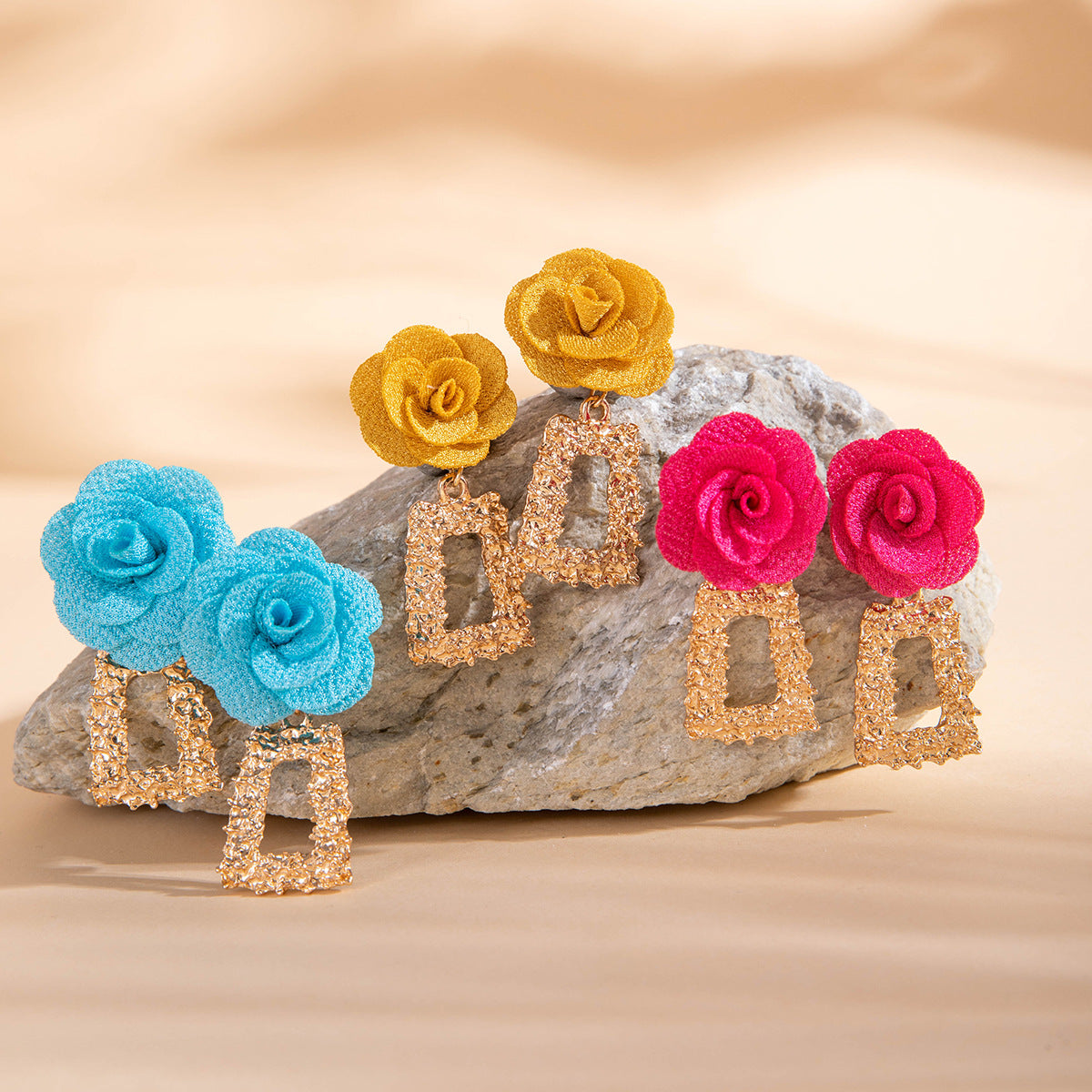 Wholesale three-dimensional flower earrings