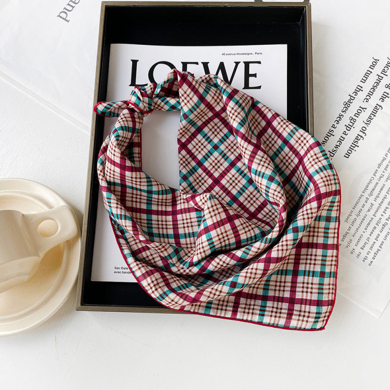 Wholesale Cotton blue cashew scarf small square scarf