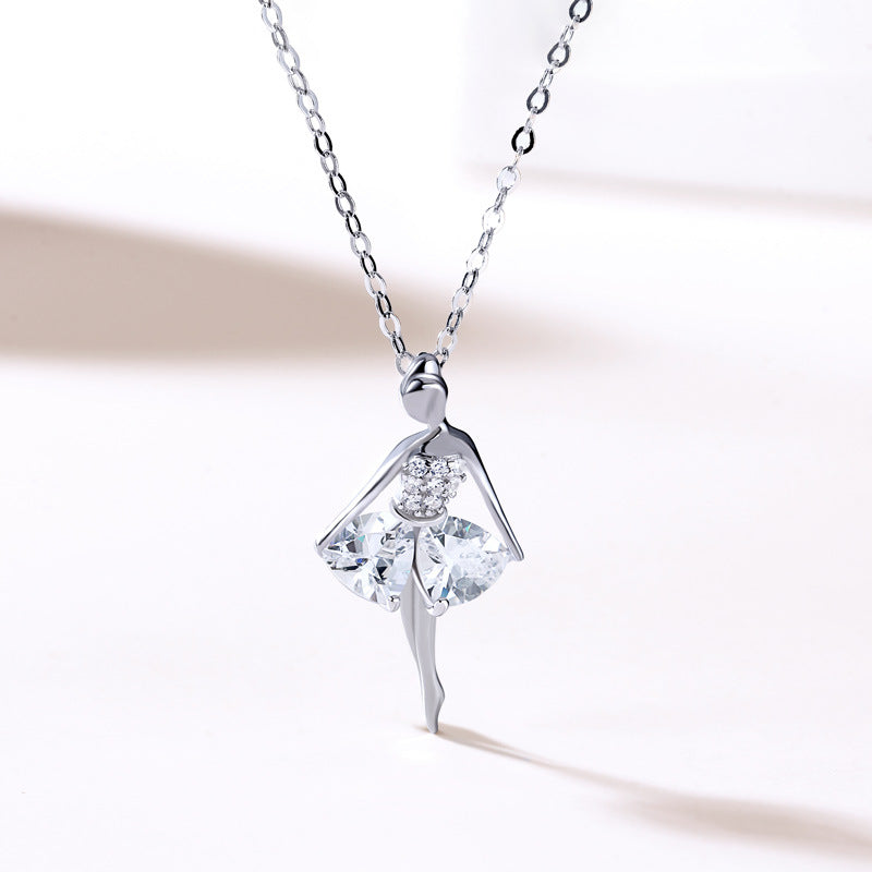 Wholesale 925 Sterling Silver Ballerina Necklace ACC-NE-XJF001