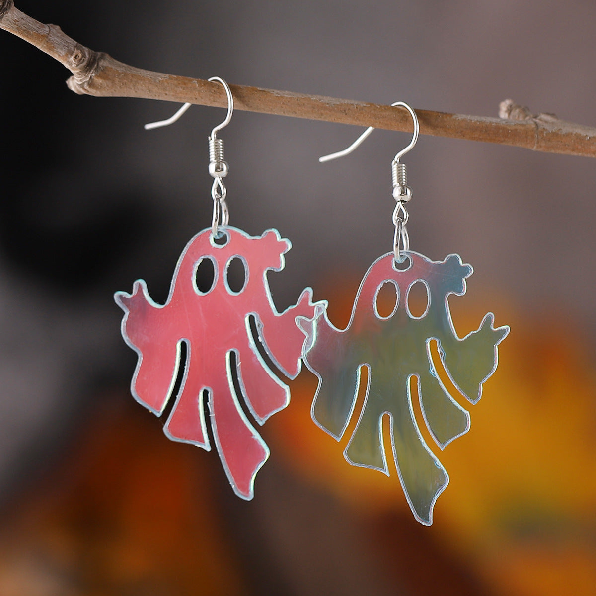 Wholesale Halloween Cute Ghost Ghost Funny Laser Acrylic Pendant Earrings